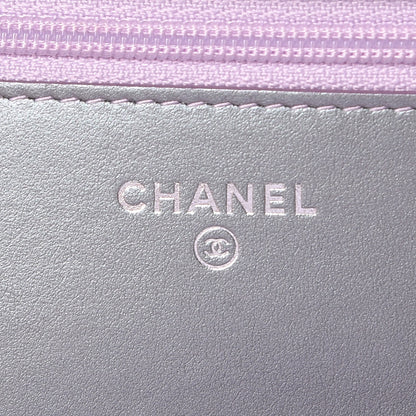 Chanel Iridescent Lambskin Quilted Reissue Wallet On Chain WOC Light Purple 6 of 11
