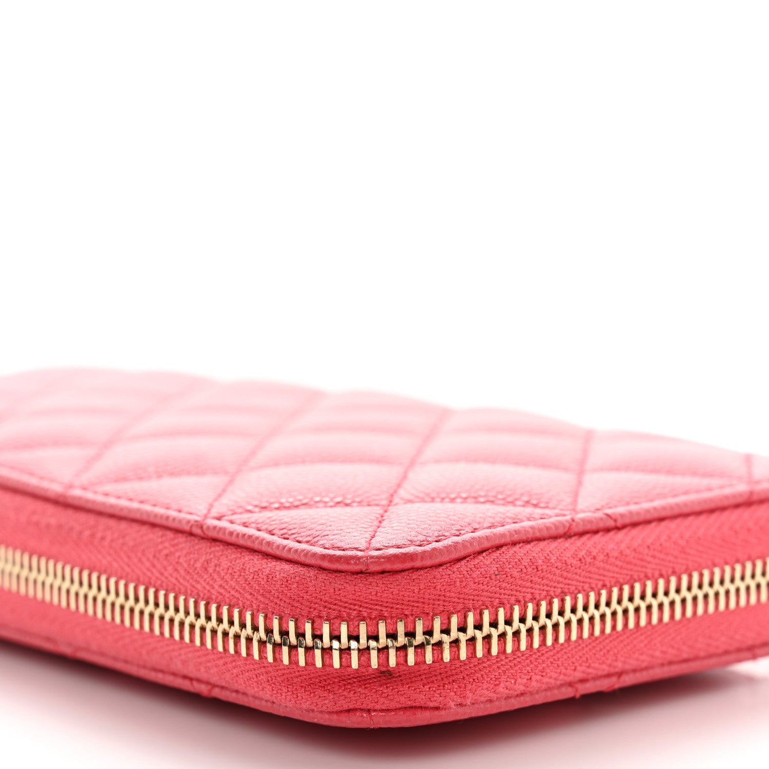 Chanel Caviar Quilted Medium Zip Around Wallet Dark Pink 10 of 11
