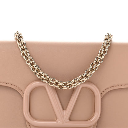 Valentino Garavani Calfskin Enamel Vlogo Loco Shoulder Bag Rose Cannelle 7 of 14