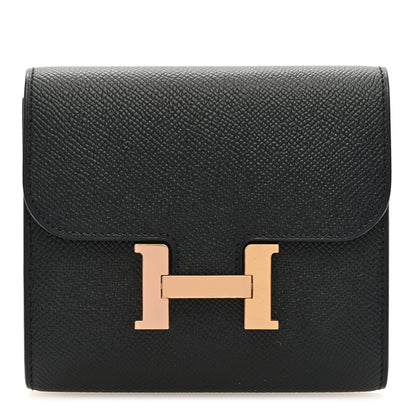 Hermes Epsom Constance Compact Passant Wallet Black 1 of 6