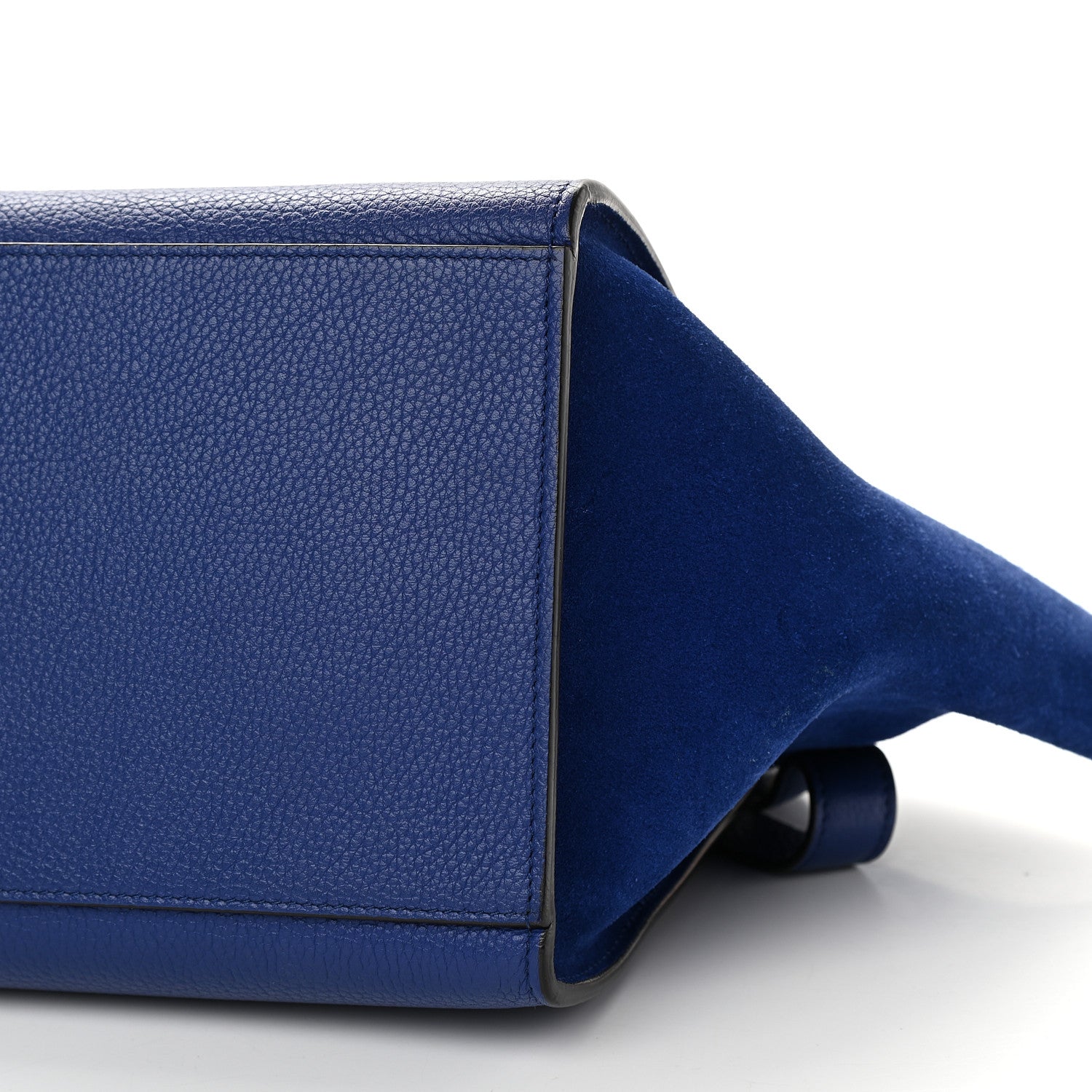Celine Drummed Calfskin Suede Small Trapeze Indigo 8 of 8