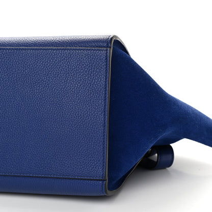 Celine Drummed Calfskin Suede Small Trapeze Indigo 8 of 8