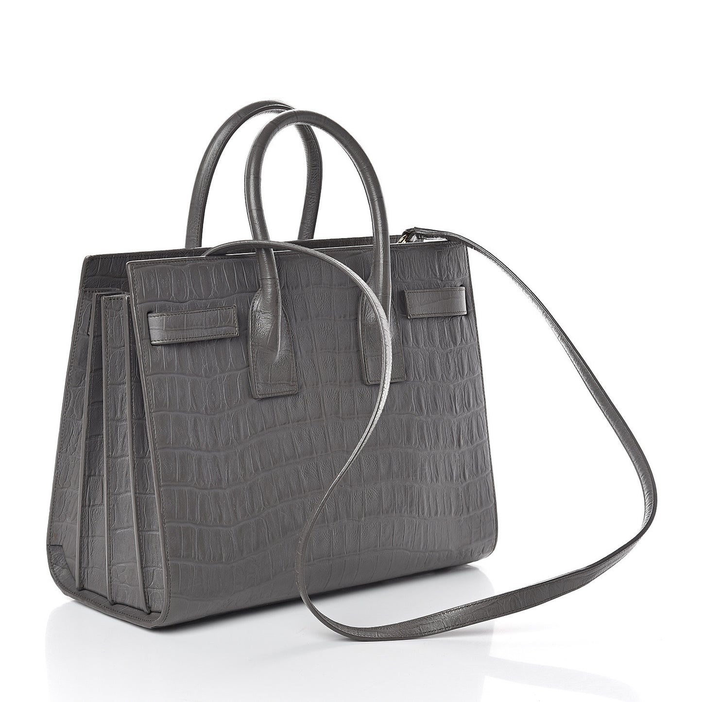 Calfskin Crocodile Embossed Small Sac De Jour Fog