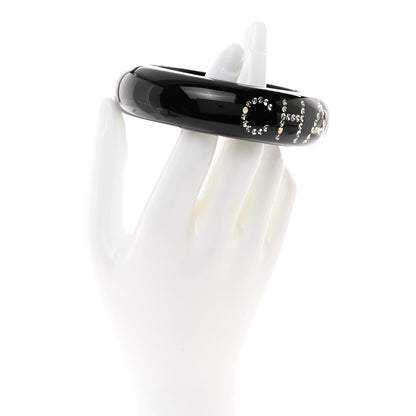 Chanel Resin Crystal CC Logo Bracelet Black 2 of 5