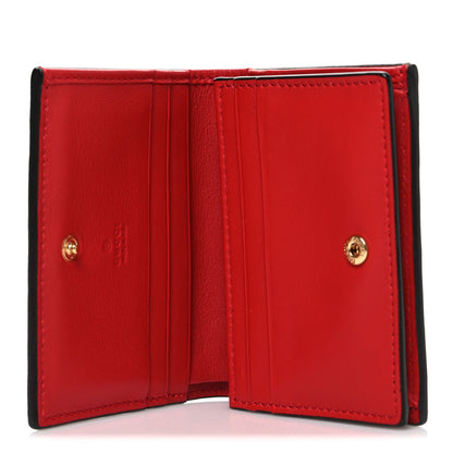 Gucci GG Supreme Monogram Apple Card Case Wallet Beige Multicolor Lobster Red 5 of 7