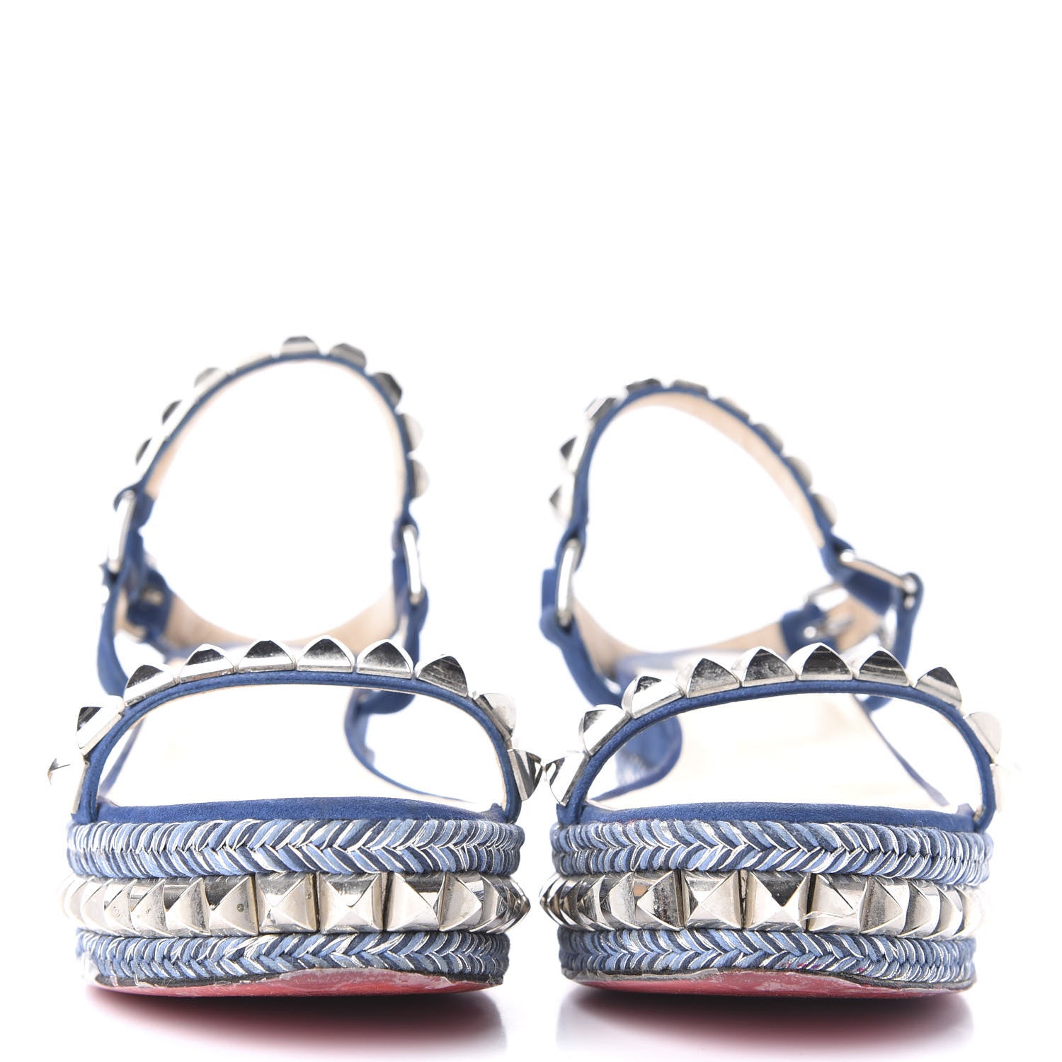 Christian Louboutin Veau Velours Cataclou 60 Platform Sandals 38 Blue 2 of 10