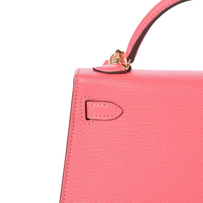 Hermes Chevre Mysore Mini Kelly Sellier 20 Rose Lipstick 13 of 29