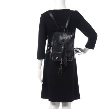 Saint Laurent Crocodile Embossed Lambskin Festival Backpack Black 2 of 15