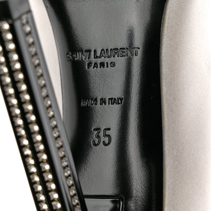 Saint Laurent Satin Crystal Embellished Tower 110 Pump 35 White 7 of 13