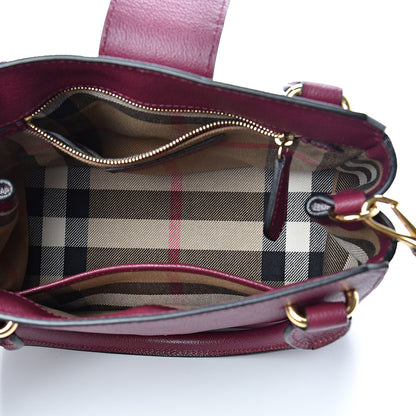 Burberry Soft Grain Calfskin Small Buckle Tote Dark Plum 4 of 10