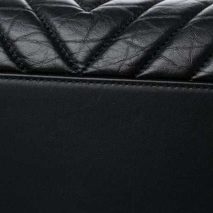 Chanel Calfskin Chevron Quilted Medium Coco Handle Flap Black 12 of 13