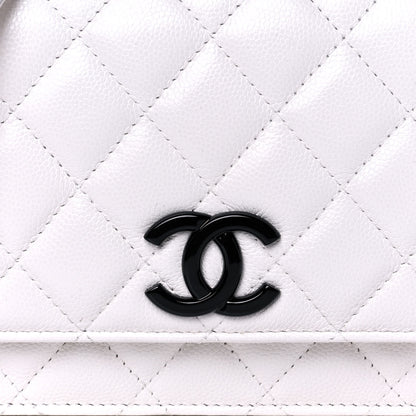 Chanel Caviar Quilted My Everything Wallet On Chain WOC White 9 of 11