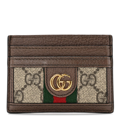 Gucci GG Supreme Monogram Ophidia Card Holder Brown 1 of 6