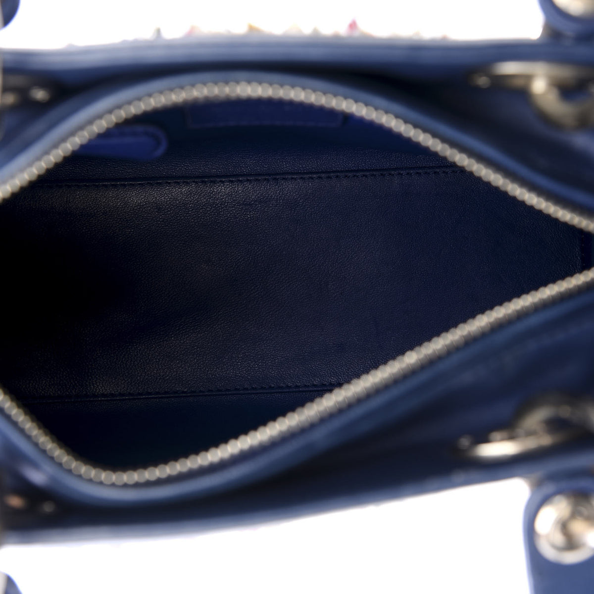 Raffia Medium Lady Dior Blue