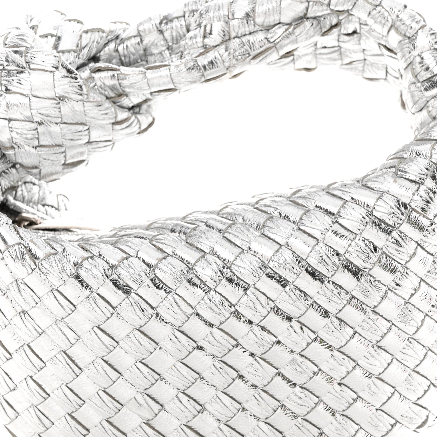 Metallic Nappa Intrecciato Mini Jodie Silver