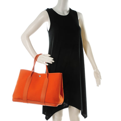Hermes Toile Buffle Skipper Garden Party Tote 36 MM Orange 2 of 8
