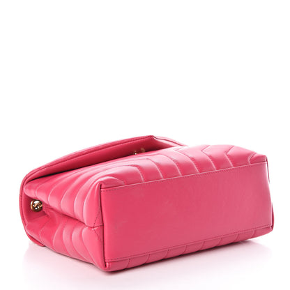 Saint Laurent Calfskin Y Quilted Monogram Small Loulou Chain Satchel Fresh Fuchsia 4 of 8