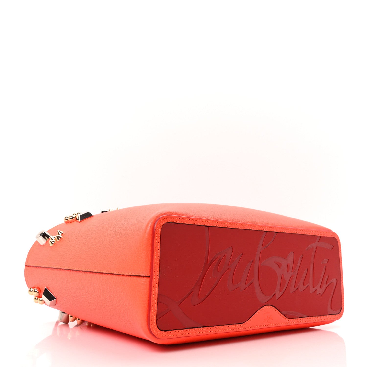 Christian Louboutin Calfskin Empire Spike Studded East West Cabata Tote Sunrise Multicolor 5 of 10