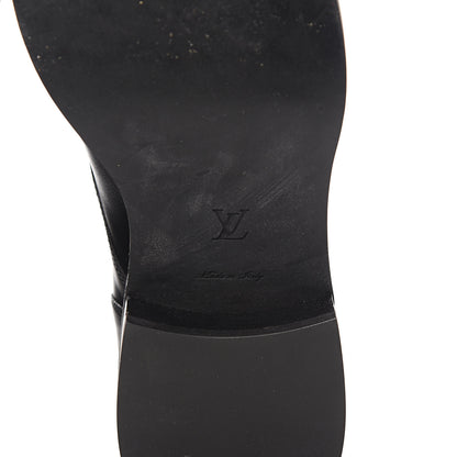 Louis Vuitton Calfskin LV Black Heart Flat Ranger Boots 37.5 Black 6 of 8
