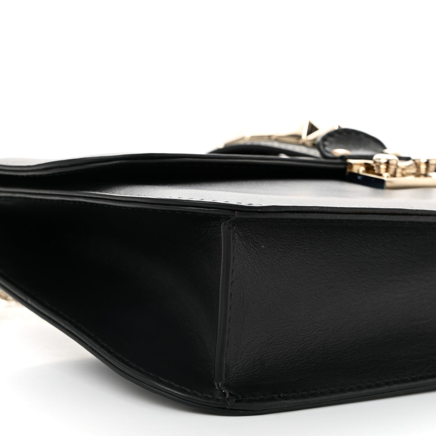 Vitello Medium Glam Lock Rockstud Flap Black