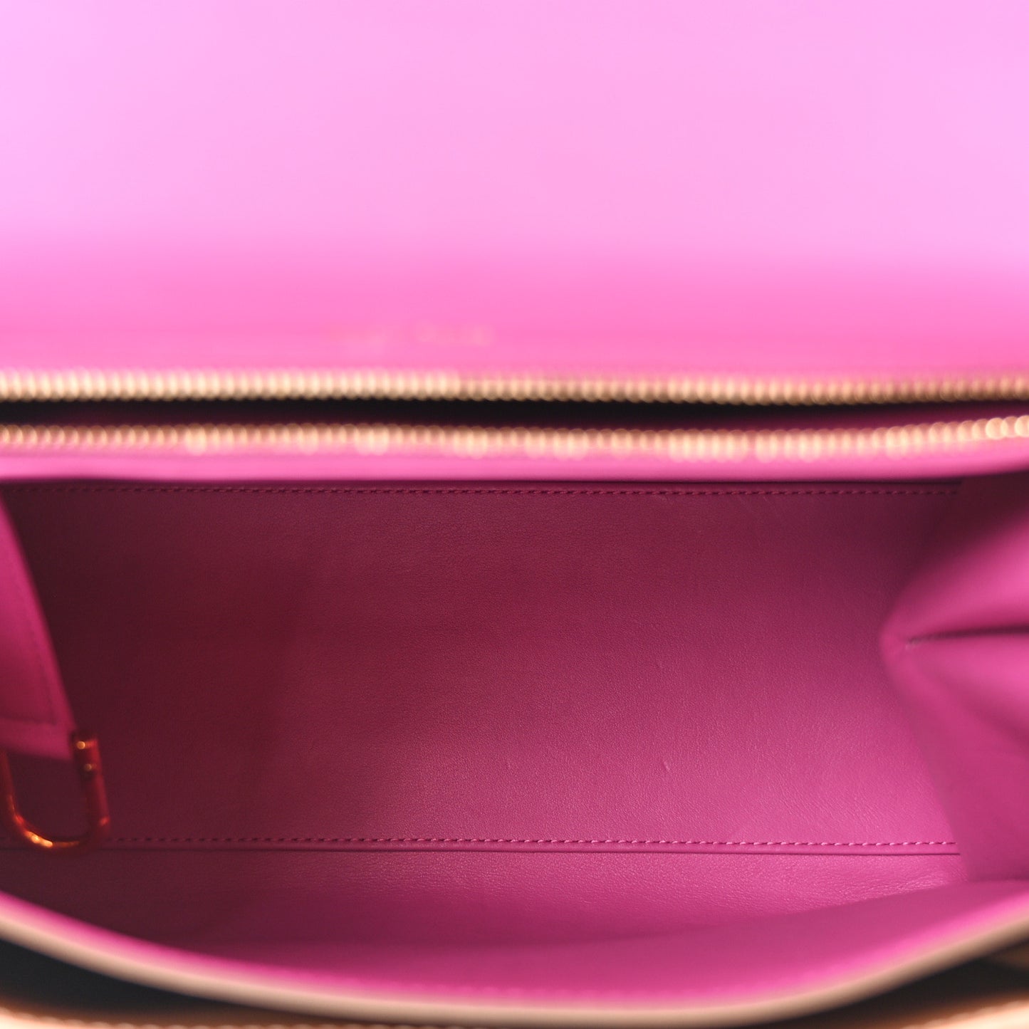 Box Calfskin MM Brillant Satchel Deep Purple Pink