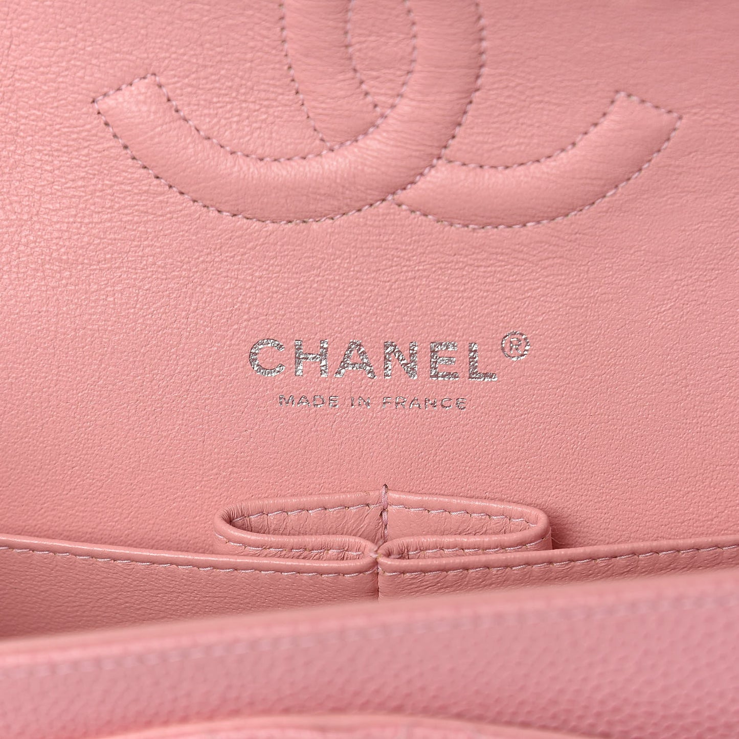 Caviar Quilted Medium Double Flap Pink