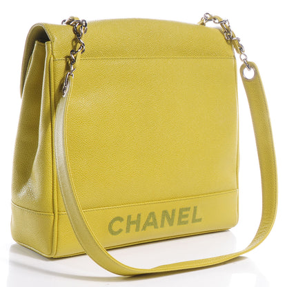 Chanel Caviar Shoulder Bag Yellow 3 of 8