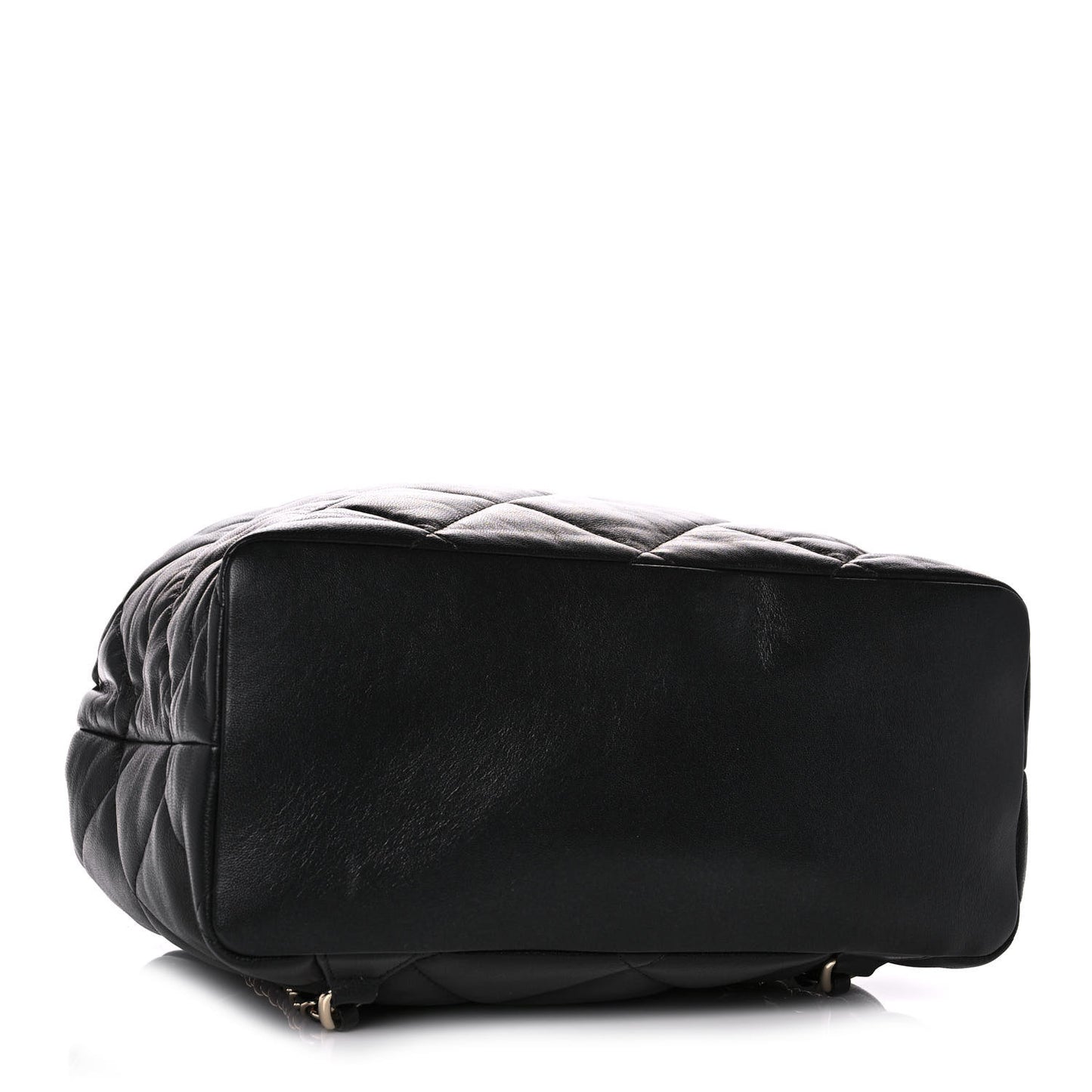 Lambskin Quilted Drawstring Backpack Black