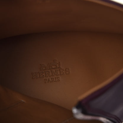 Hermes Patinated Calfskin Mens Sky Low Boots 40 Bordeaux 8 of 8