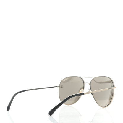 Chanel Metal Aviator CC Sunglasses 4189-T-Q Gold 4 of 8