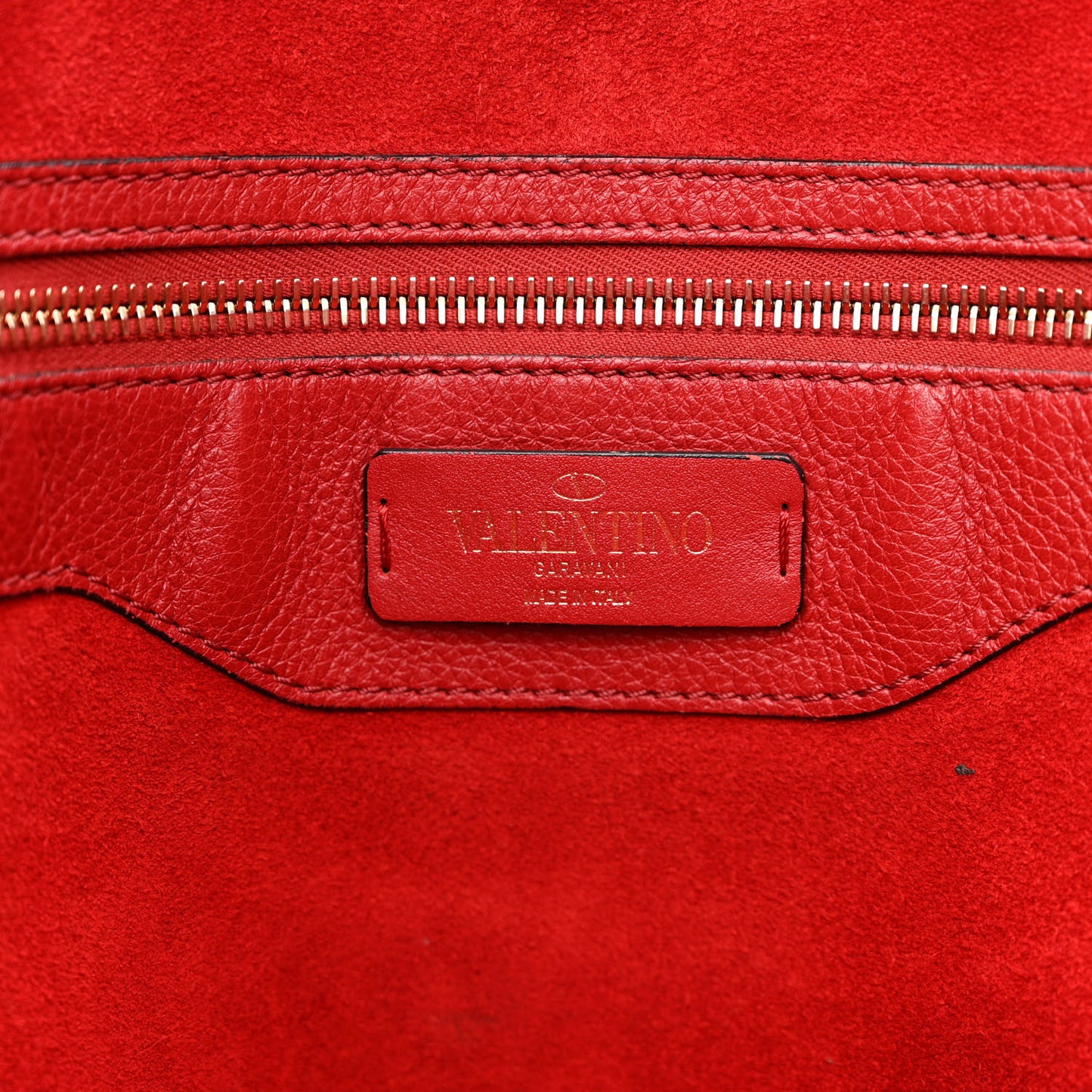 Grained Calfskin Rockstud Shoulder Tote Rosso Valentino