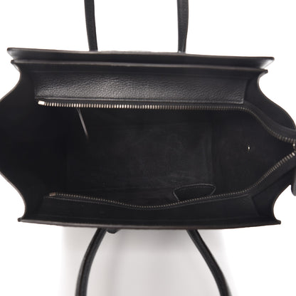 Celine Drummed Calfskin Micro Luggage Black 5 of 10