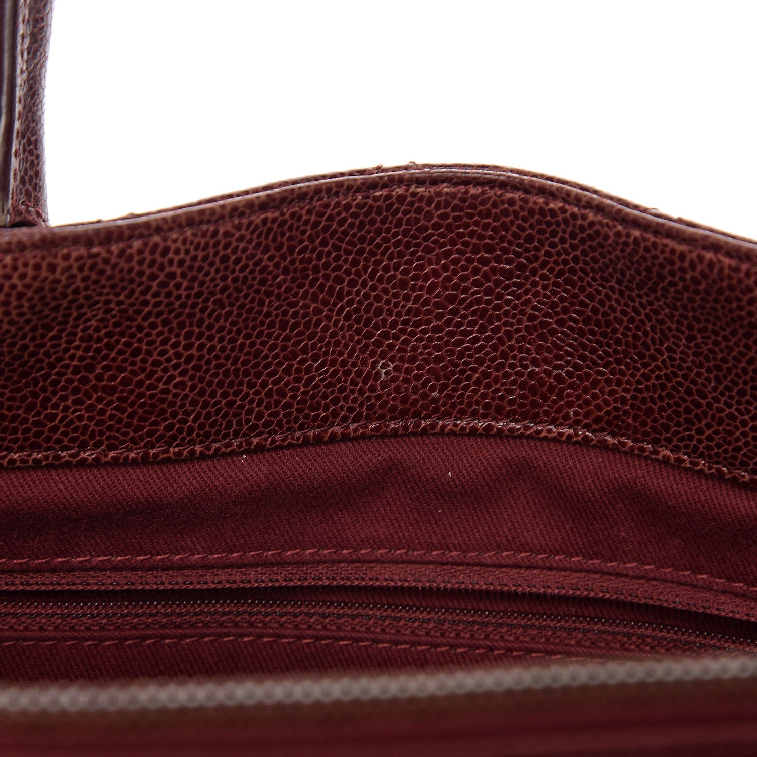 Chanel Glazed Caviar Quilted Small Shiva Tote Burgundy 8 of 11