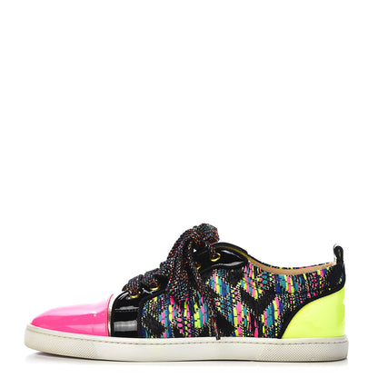 Christian Louboutin Patent Calfskin Lame Gondoliere Flat Sneakers 38 Multicolor 1 of 11