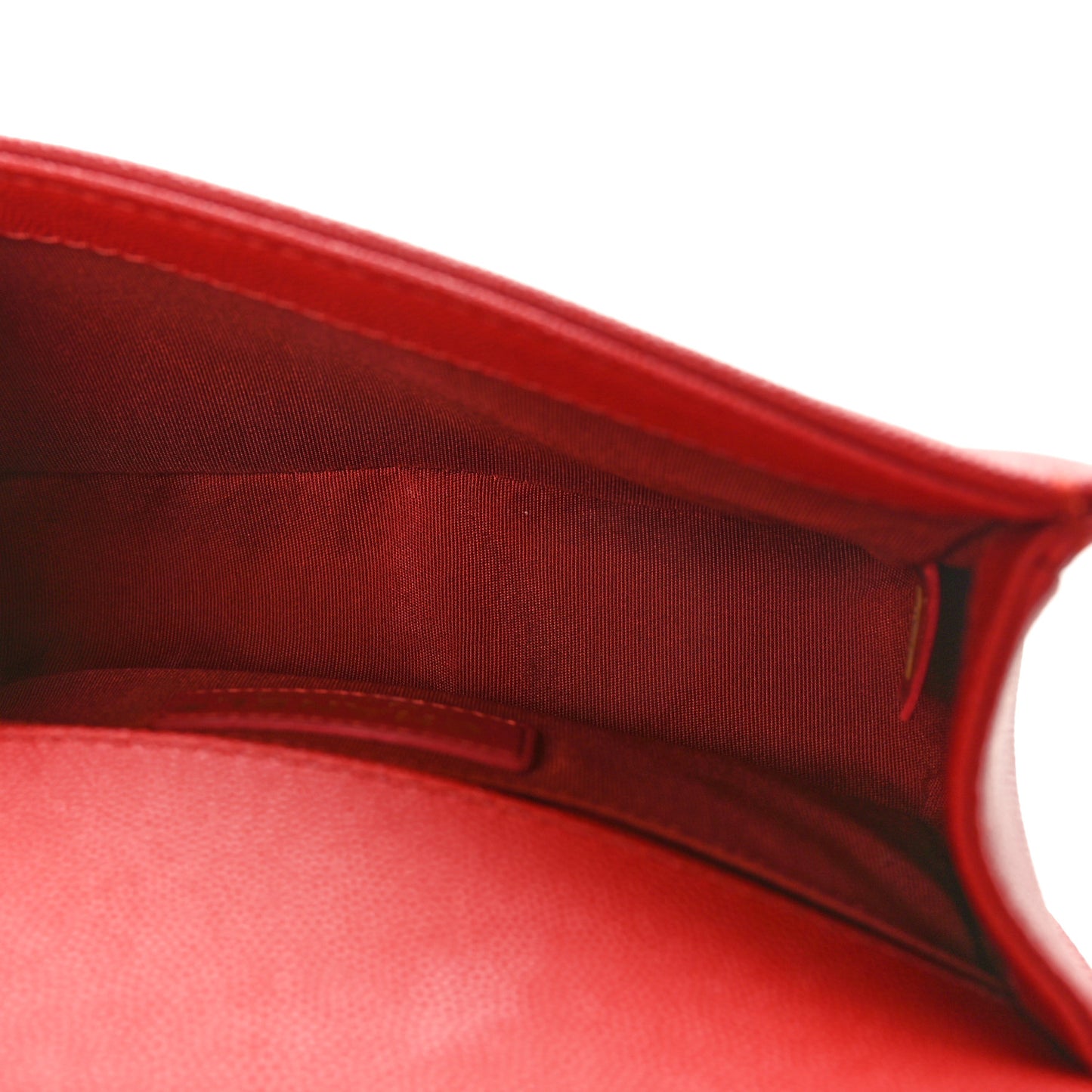 Caviar Chevron Quilted Braided Small Boy Flap Red