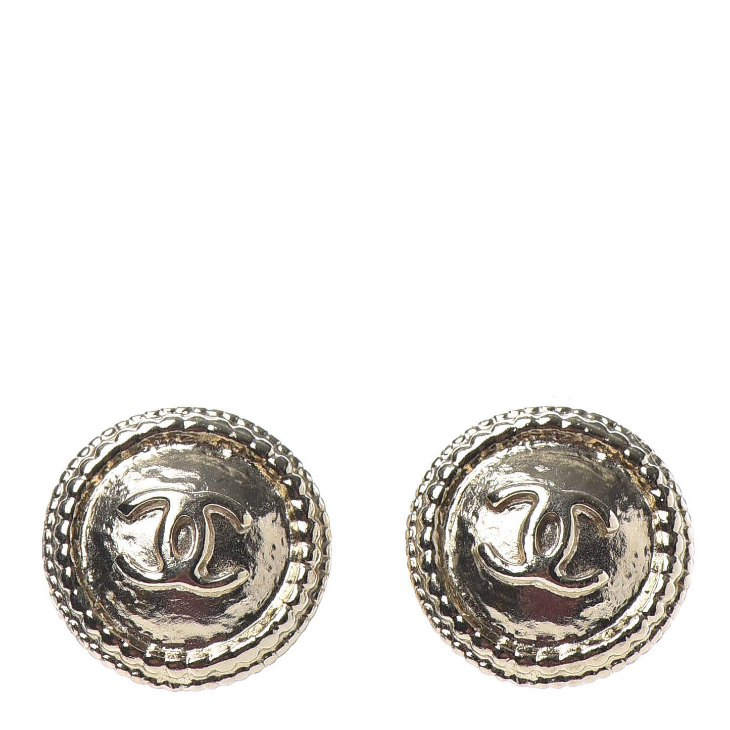 CC Button Earrings Gold