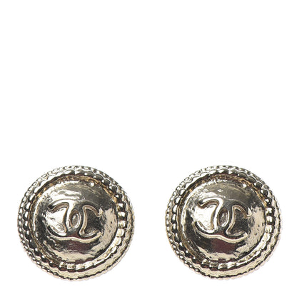 Chanel CC Button Earrings Gold 1 of 5
