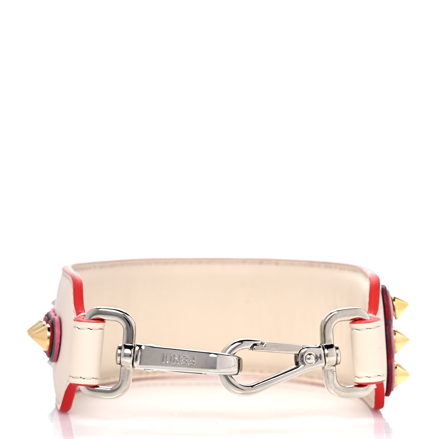 Fendi Vitello Dolce Fun Fair Metal Studded Strap You Camelia Multicolor 2 of 8