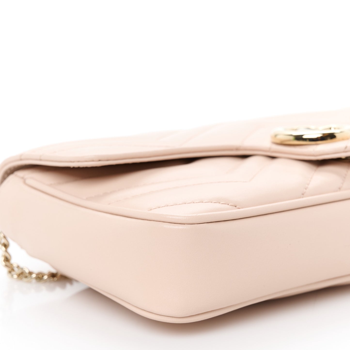 Calfskin Matelasse Mini GG Marmont Shoulder Bag With Card Holder Pink Beige Taupe