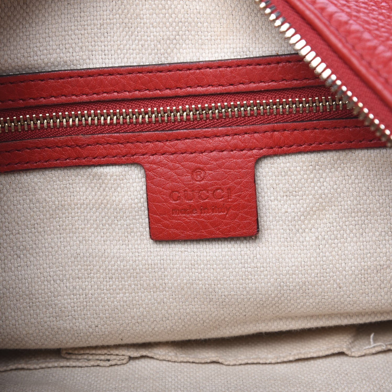 Gucci Pebbled Calfskin Large Soho Hobo Red 5 of 11