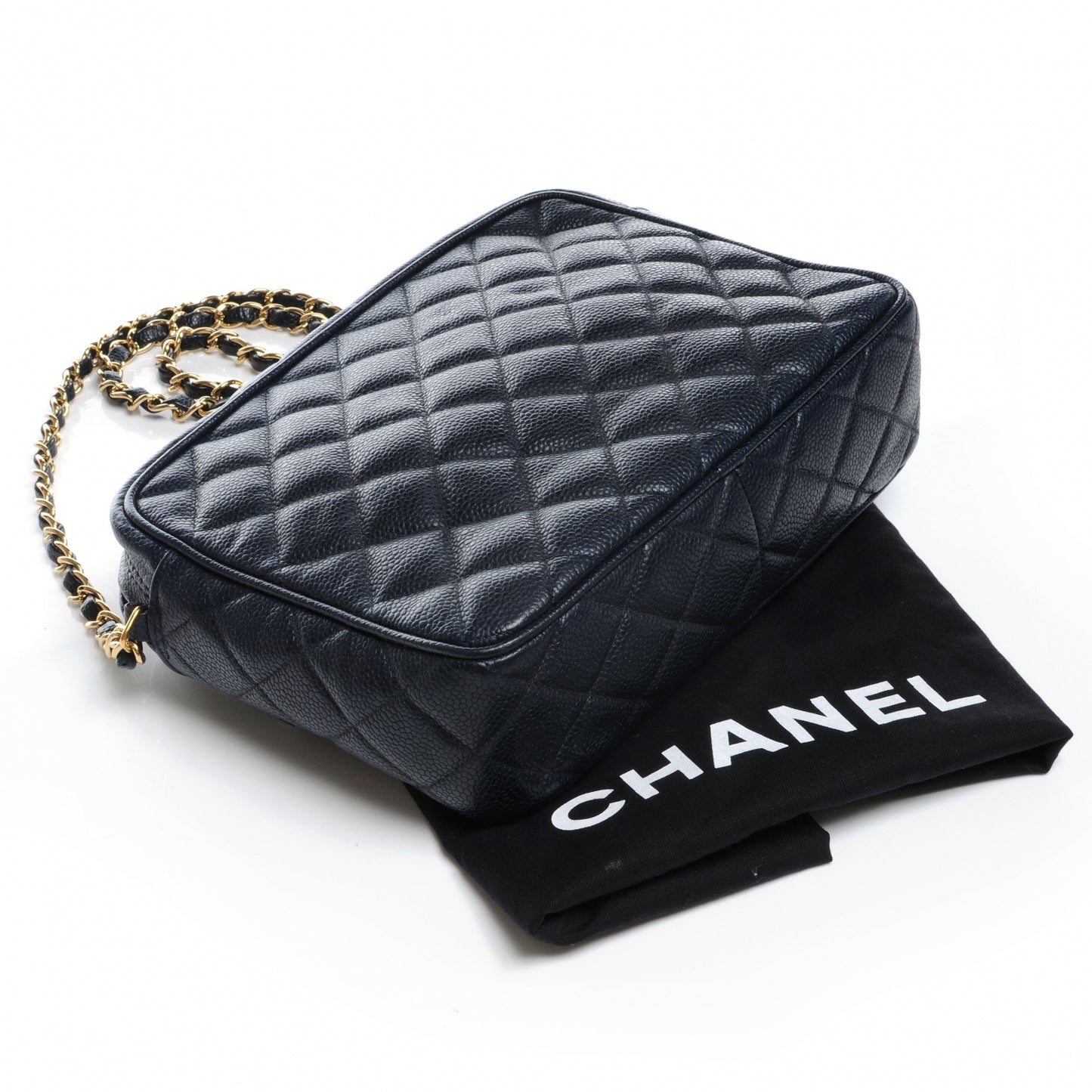 Caviar Quilted CC Shoulder Bag Navy