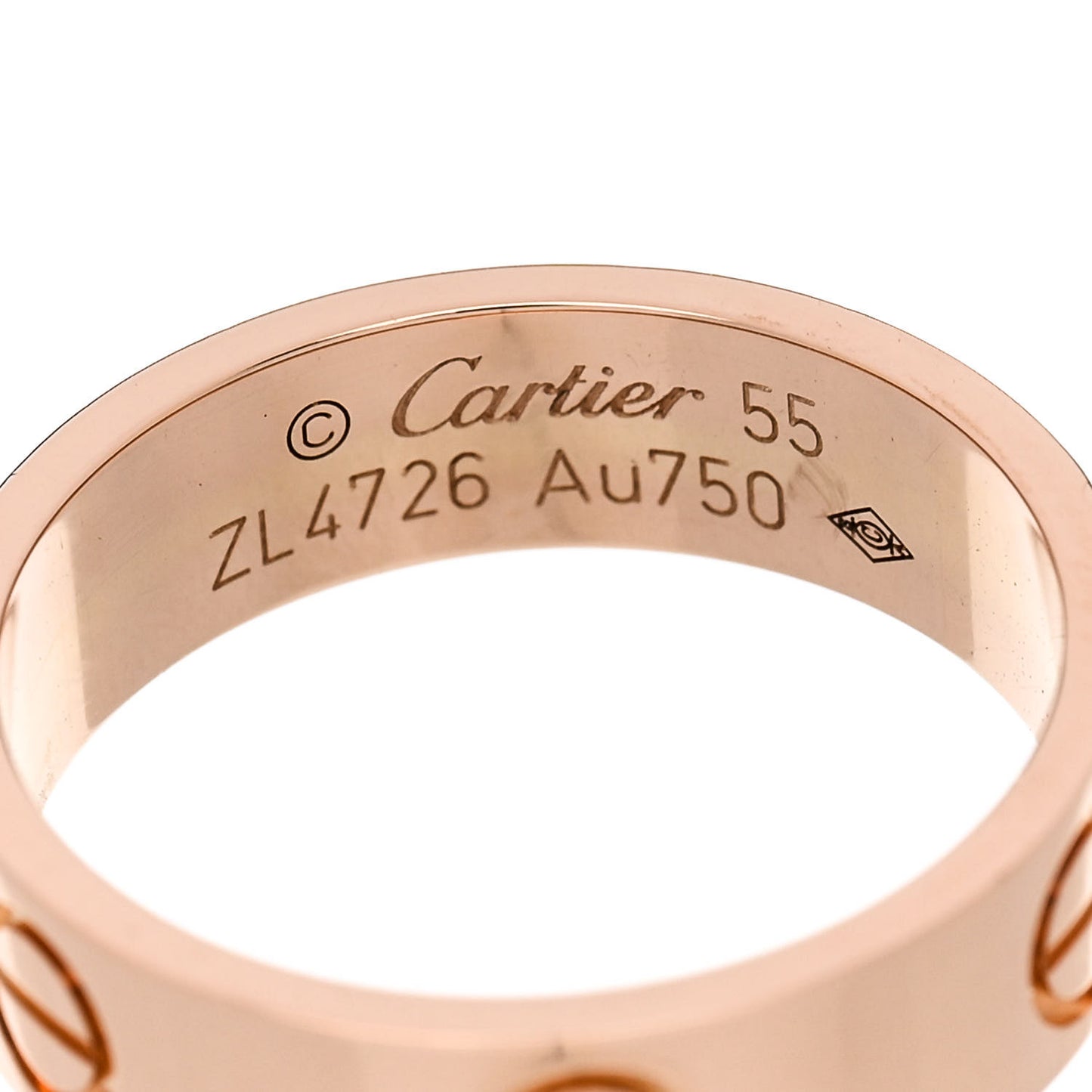 18K Pink Gold 5.5mm LOVE Ring 55 7.25
