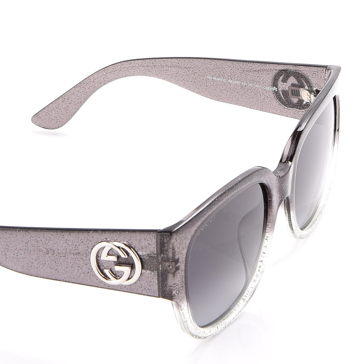 Glitter Square Optyl Sunglasses 3836/F/S Black Silver
