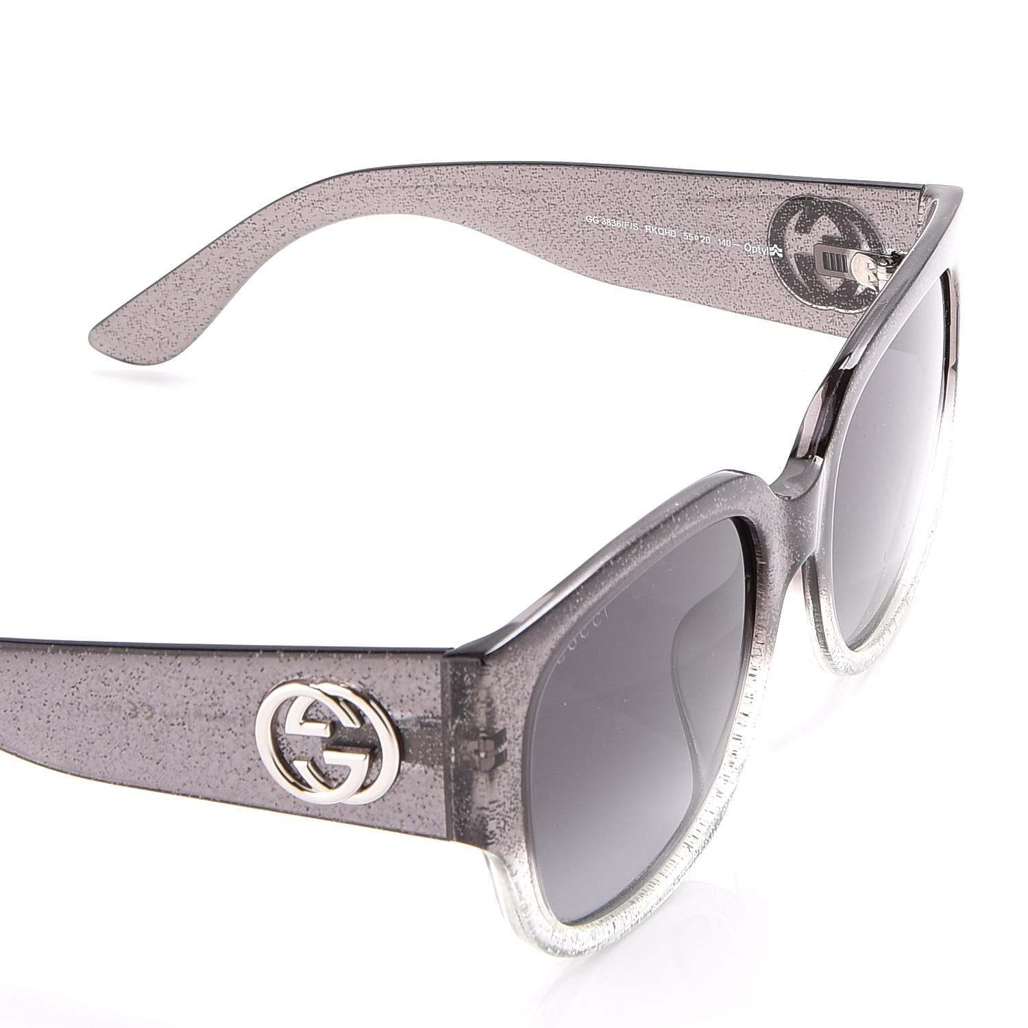 Gucci Glitter Square Optyl Sunglasses 3836/F/S Black Silver 6 of 8