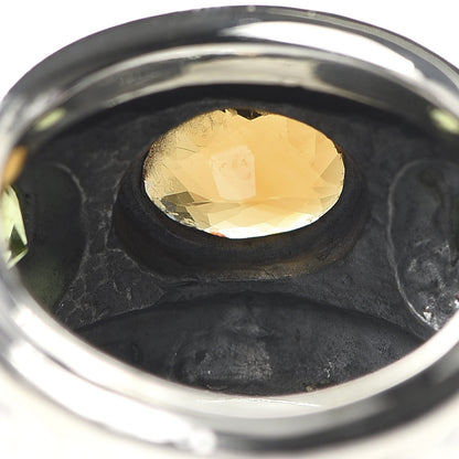 David Yurman Sterling Silver 14K Yellow Gold Citrine Peridot 17mm Renaissance Ring 52 6 6 of 8