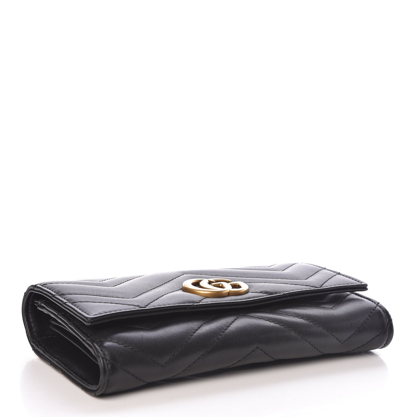 Calfskin Matelasse GG Marmont Continental Wallet Black