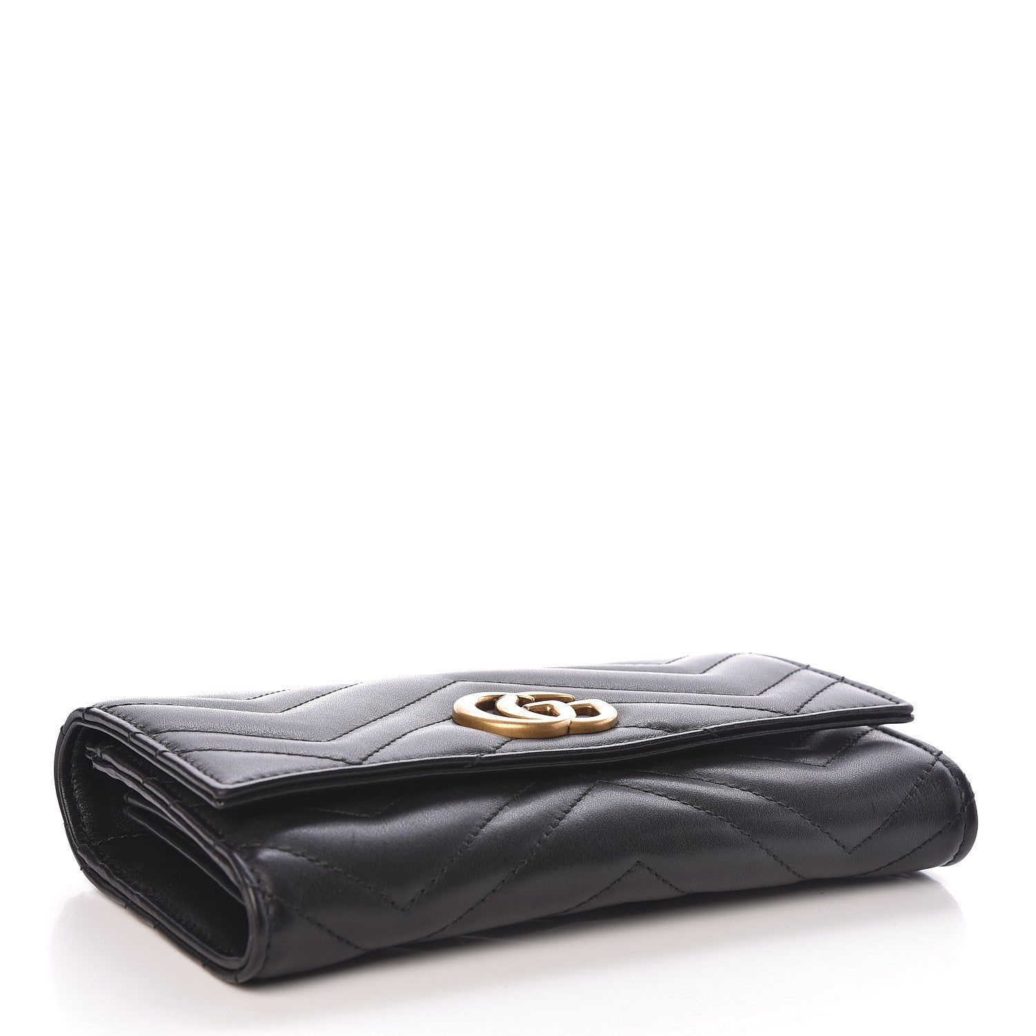 Gucci Calfskin Matelasse GG Marmont Continental Wallet Black 4 of 8