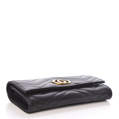 Gucci Calfskin Matelasse GG Marmont Continental Wallet Black 4 of 8