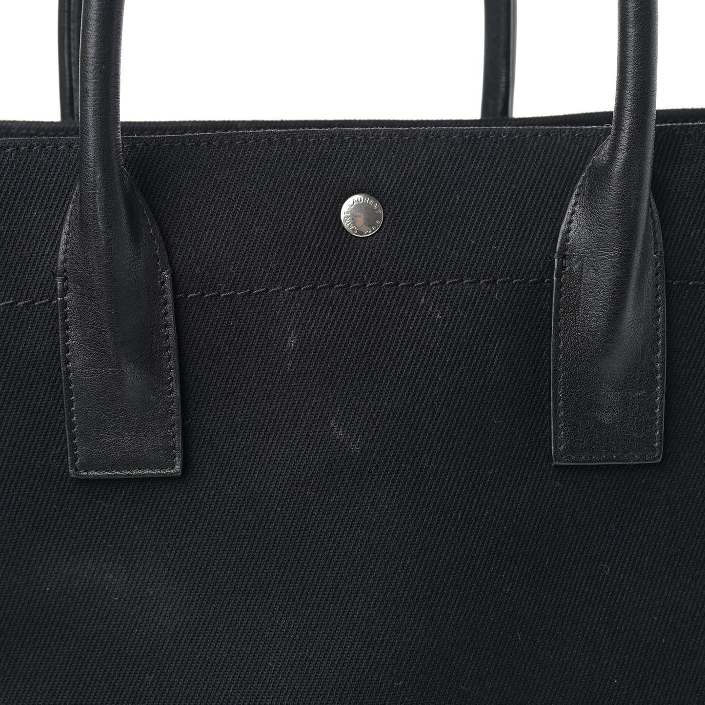 Linen Calfskin Rive Gauche North South Tote Black