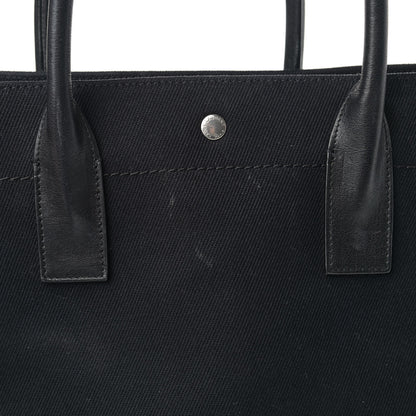 Saint Laurent Linen Calfskin Rive Gauche North South Tote Black 12 of 12